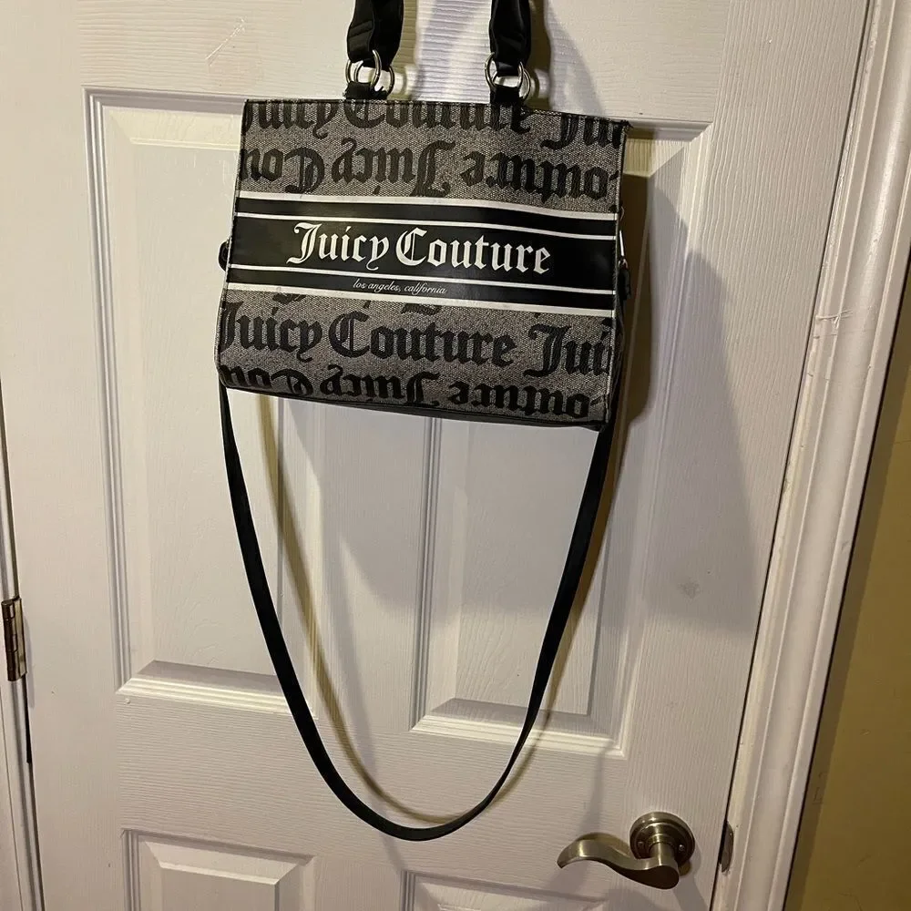 Juicy Couture synthetic Black and White Billboard Medium satchel / shoulder bag